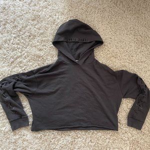 Victoria's Secret PINK | Cropped Hooded Sweatshirt in Dark Grey | Size M